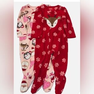 Carter's Just One You Toddler Christmas  Fleece 2-piece Onesies Pajama Set